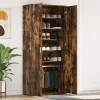  Cipőszekrény Füstölt Tölgy 80x39x180 cm Szerelt Fa