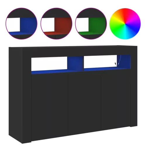  Oldalszekrény Fekete Műanyagfa 116 x 30 x 75 cm Oldalszekrény