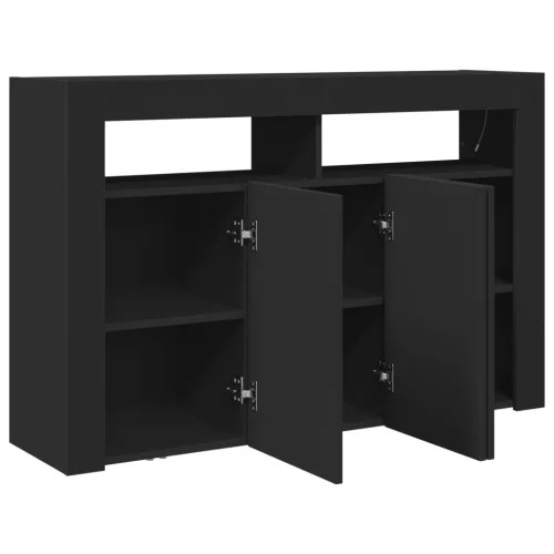  Oldalszekrény Fekete Műanyagfa 116 x 30 x 75 cm Oldalszekrény