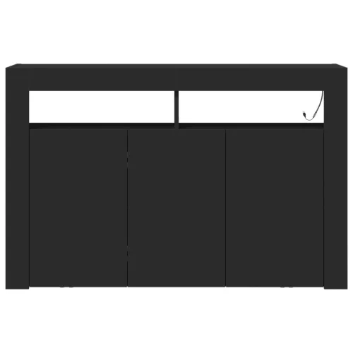  Oldalszekrény Fekete Műanyagfa 116 x 30 x 75 cm Oldalszekrény