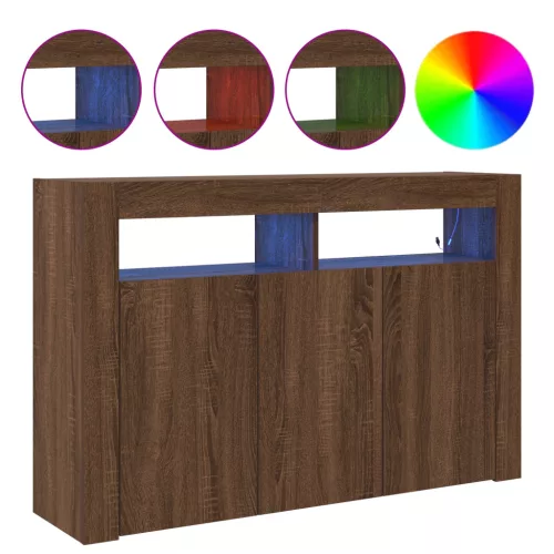  Oldalszekrény Barna tölgy Mérnöki fa 116 x 30 x 75 cm