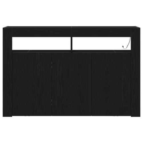  Oldalszekrény Fekete tölgy Rétegelt lemez 116 x 30 x 75 cm