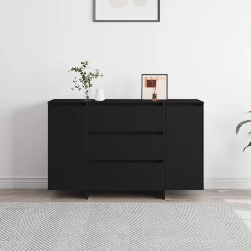  Oldalszekrény Fekete 120x41x75 cm Műanyag