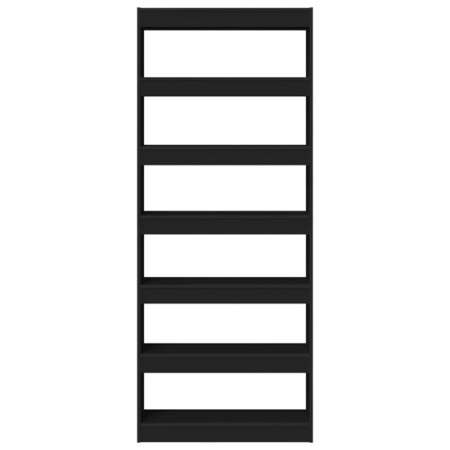  Könyves szekrény/szoba elválasztó fekete 80x30x198 cm