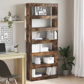   Könyvespolc polcokkal Füstölt tölgy 80 x 30 x 198 cm Faanyag