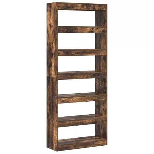  Könyvespolc polcokkal Füstölt tölgy 80 x 30 x 198 cm Faanyag