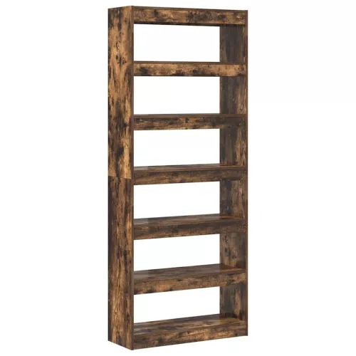  Könyvespolc polcokkal Füstölt tölgy 80 x 30 x 198 cm Faanyag