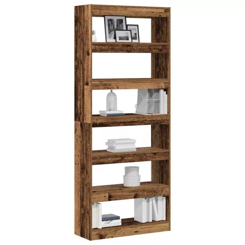  Könyvespolc polcokkal Öreg fa 80 x 30 x 198 cm Faanyag