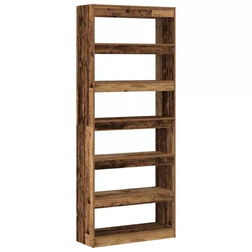  Könyvespolc polcokkal Öreg fa 80 x 30 x 198 cm Faanyag