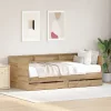  Napágy Fiókokkal Ipari Tölgy Ipari Fa 90 x 200 cm Masszív