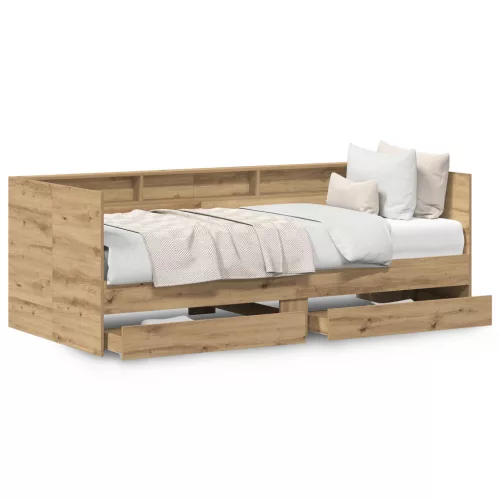  Napágy Fiókokkal Ipari Tölgy Ipari Fa 90 x 200 cm Masszív
