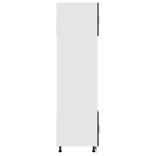  Mikrohullámú Szekrény Fekete Tölgy 60x57x207 cm Fa Kialakítással