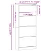  Cipőszekrény Kézműves tölgy Szerelt fa 80 x 21 x 163.5 cm Tartós