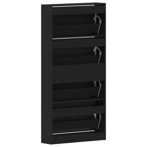  Cipőszekrény Fekete tölgy Műszaki fa 80 x 21 x 163.5 cm Tartós