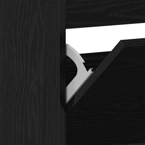  Cipőszekrény Fekete tölgy Műszaki fa 80 x 21 x 163.5 cm Tartós