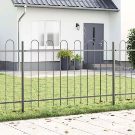 Kerti Kerítés 2 pcs Szürke 3,4 x 1,2 m Porfestett acél