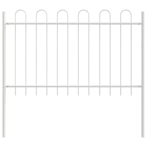  Kerti Kerítés Hajlított Felsővel, Fehér 3,4x0,8 m, Acél