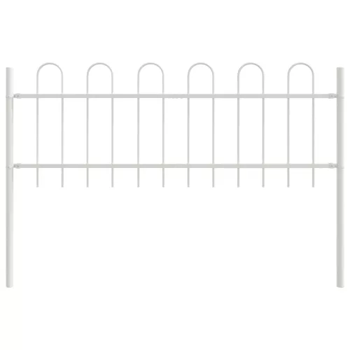  Kerti Kerítés Hoop Felső - Fehér, 5,1x0,6 m, Acél