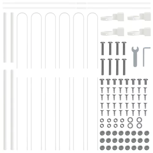  Kerti Kerítés Íves Felsővel Fehér 5,1x1,5 m Acél