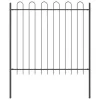  Kerti Kerítés Ív Csúccsal Szürke 6,8x1,5 m Acél