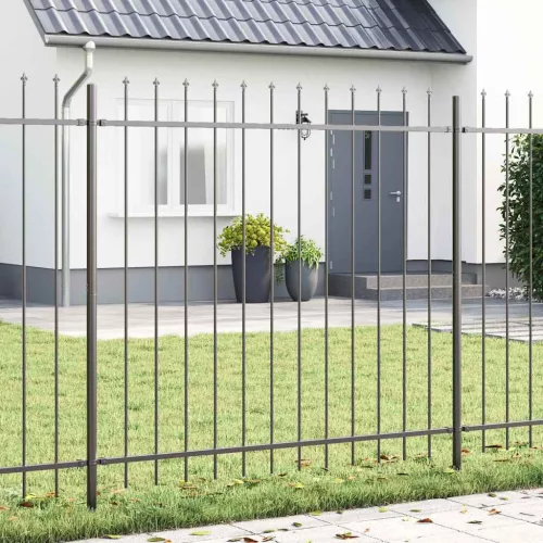  Kerti Kerítés 5 pcs Szürke 8,5 x 1,5 m Porfestett acél