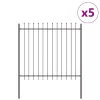  Kerti Kerítés 5 pcs Szürke 8,5 x 1,5 m Porfestett acél