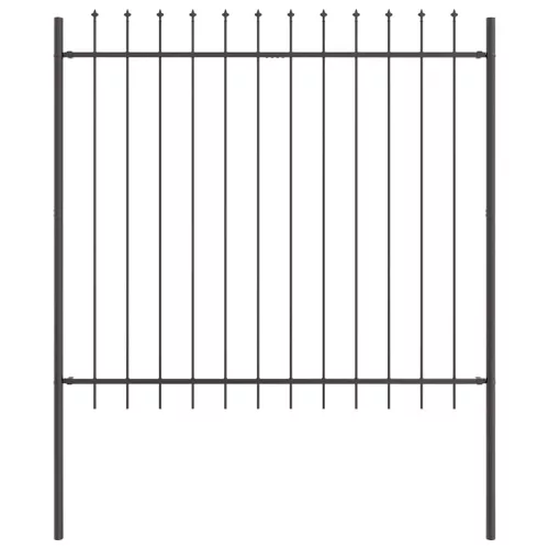  Kerti Kerítés 5 pcs Szürke 8,5 x 1,5 m Porfestett acél