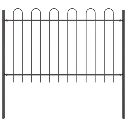  Kerti Kerítés Hajlított Felső Rész Szürke 8,5x1 m Acél