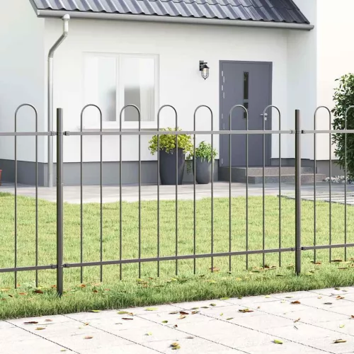  Kerti Kerítés 5 pcs Szürke 8,5 x 1,2 m Porfestett acél