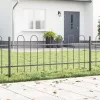  Kerti Kerítés Ívelt Felső Szürke 10,2x0,6 m Acél