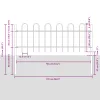  Kerti Kerítés Ívelt Felső Szürke 10,2x0,6 m Acél
