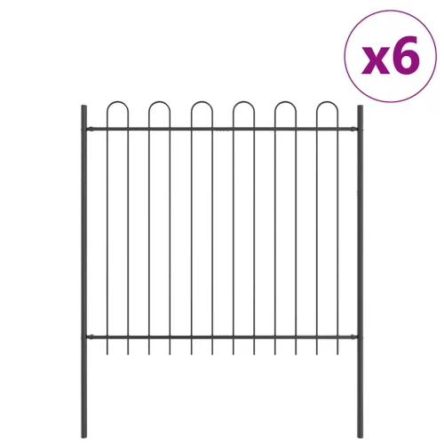  Kerti Kerítés 6 pcs Szürke 10,2 x 1,5 m Porfestett acél