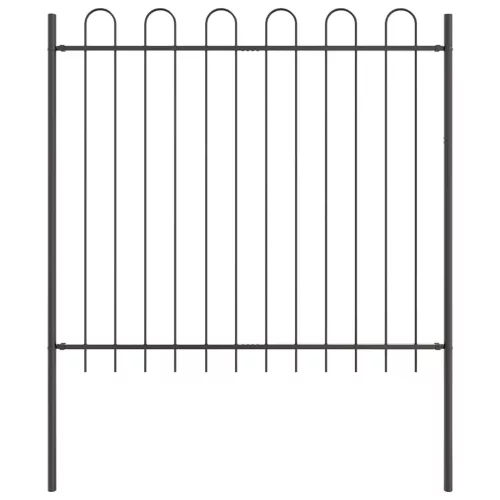  Kerti Kerítés 6 pcs Szürke 10,2 x 1,5 m Porfestett acél