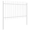 Kertkerítés Lándzsás Felsővel - Fehér - 10,2x1,2 m - Acél