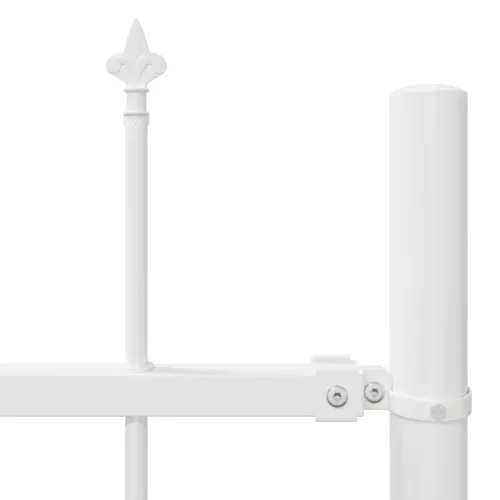  Kertkerítés Lándzsás Felsővel - Fehér - 10,2x1,2 m - Acél