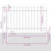  Kertkerítés Lándzsás Felsővel - Fehér - 10,2x1,2 m - Acél