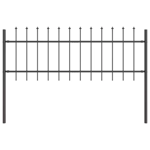  Kerítés díszítő hegyes tetejű Szürke 11,9x0,6 m Acél