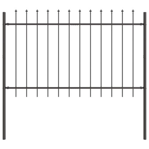  Kertkerítés Lándzsa Toppal Szürke 11,9x1 m Acél