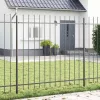  Kerti Kerítés 7 pcs Szürke 11,9 x 1,5 m Porfestett acél
