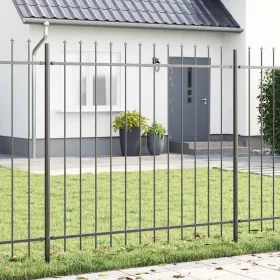  Kerti Kerítés 7 pcs Szürke 11,9 x 1,5 m Porfestett acél