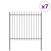  Kerti Kerítés 7 pcs Szürke 11,9 x 1,5 m Porfestett acél