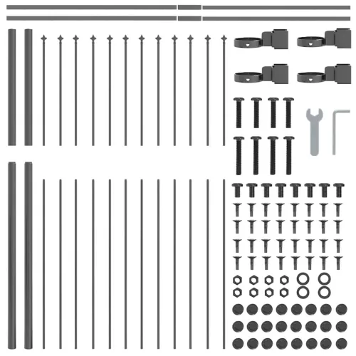  Kerti Kerítés 7 pcs Szürke 11,9 x 1,5 m Porfestett acél