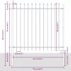  Kerti Kerítés 7 pcs Szürke 11,9 x 1,5 m Porfestett acél