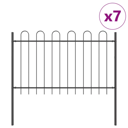  Kerti Kerítés Hajlított Felső Szürke 11,9x0,8 m Acél