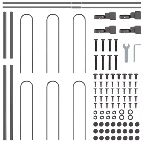  Kerti Kerítés Íves Fent Szürke 13,6x1 m Acél