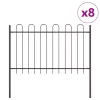  Kerti Kerítés 8 pcs Szürke 13,6 x 1,2 m Porfestett acél