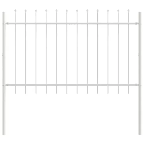  Kertkerítés Lándzsás Felső Rész Fehér 13,6x0,8 m Acél