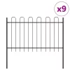  Kerti Kerítés 9 pcs Szürke 15,3 x 1,2 m Porfestett acél