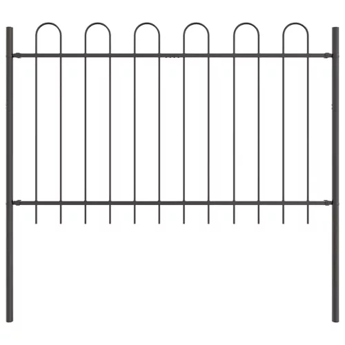  Kerti Kerítés 9 pcs Szürke 15,3 x 1,2 m Porfestett acél