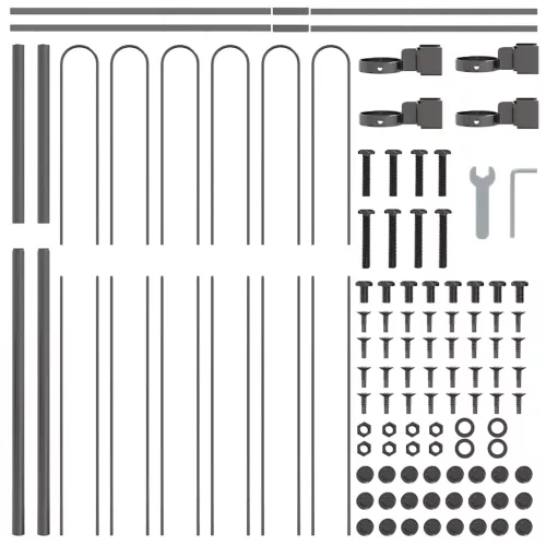  Kerti Kerítés 9 pcs Szürke 15,3 x 1,5 m Porfestett acél